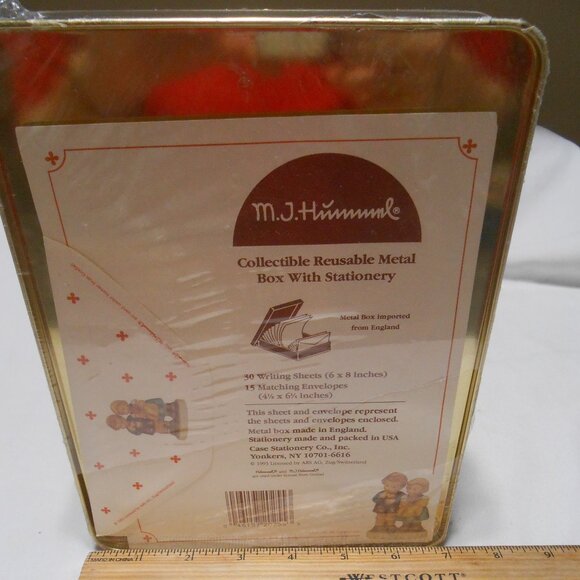 VTG M.J. HUMMEL REUSABLE METAL TIN CANISTER 1993 STATIONARY SET SEALED 🎁🔥 - Picture 7 of 11